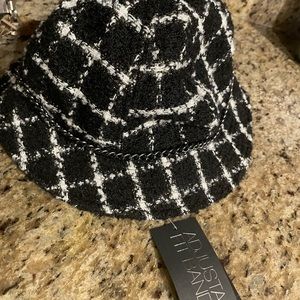 INC International Concepts Chain Trim Cloche Hat plaid check print